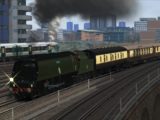 A preserved Bulleid Light Pacific leaving London Victoria