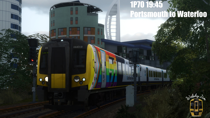 (WJ) 1P70 19:45 Portsmouth Harbour to London Waterloo
