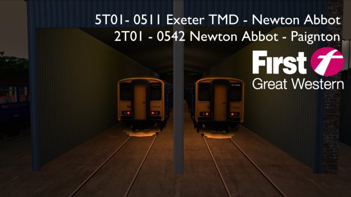 5T01/2T01: Exeter TMD – Newton Abbot – Paignton [Class 150/2]